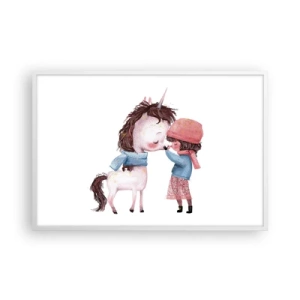 Affiche dans un cadre blanc - Poster - Histoire d'hiver - 91x61 cm