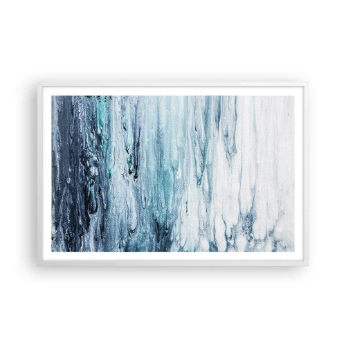 Affiche dans un cadre blanc - Poster - Une glace bleue - 91x61 cm