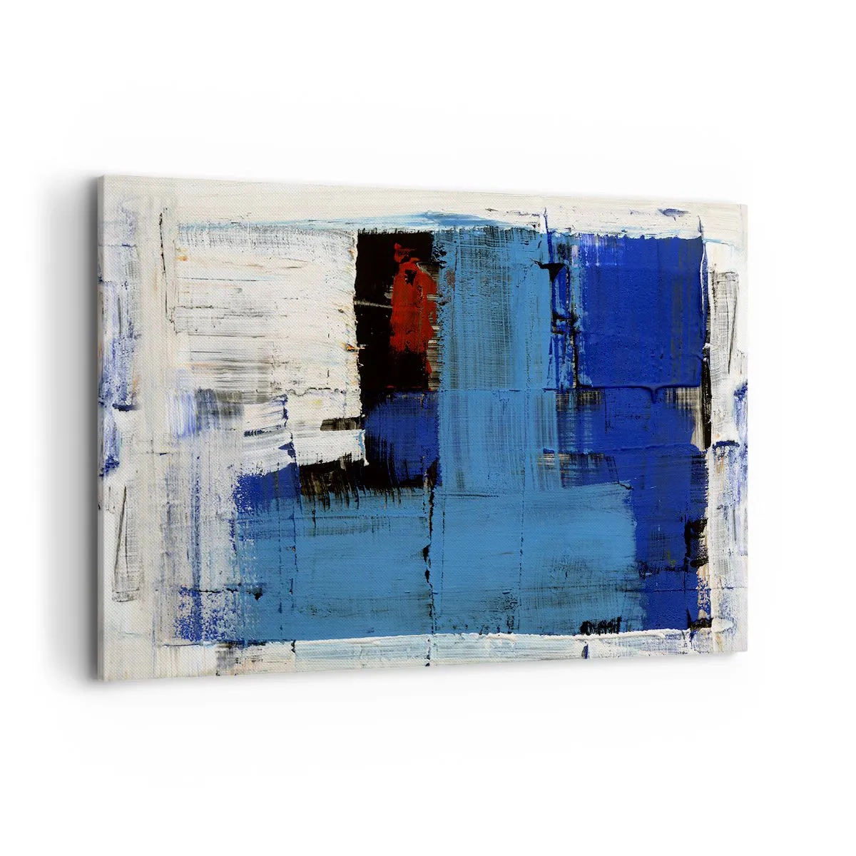 Impression sur toile - Image sur toile - Composition abstraite dans les tons de bleu et de blanc - 120x80cm - Secret de bleu - Décoration murale moderne pour le salon et la chambre ARTTOR