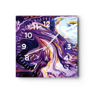 Horloge murale - Pendule murale - La courbure de l'espace en violet - 30x30 cm
