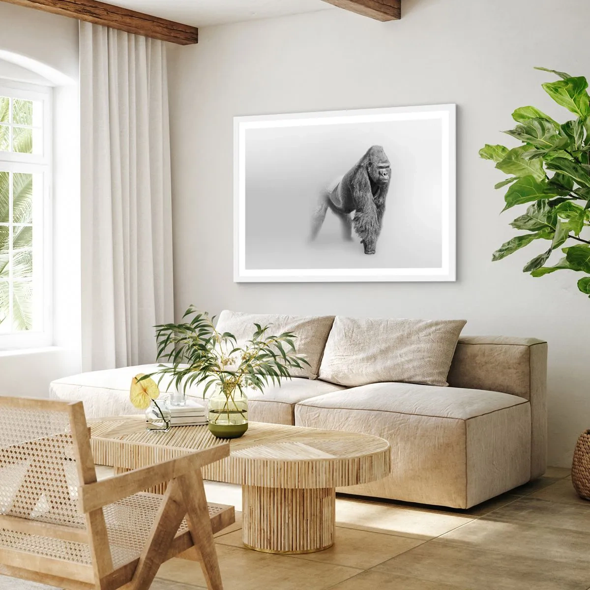 Affiche dans un cadre blanc - Poster - Confiant en sa force - 100x70 cm