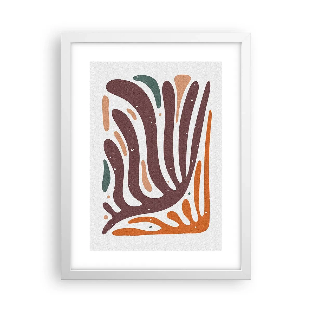 Affiche dans un cadre blanc - Poster - Composition organique rayonnante - 30x40 cm