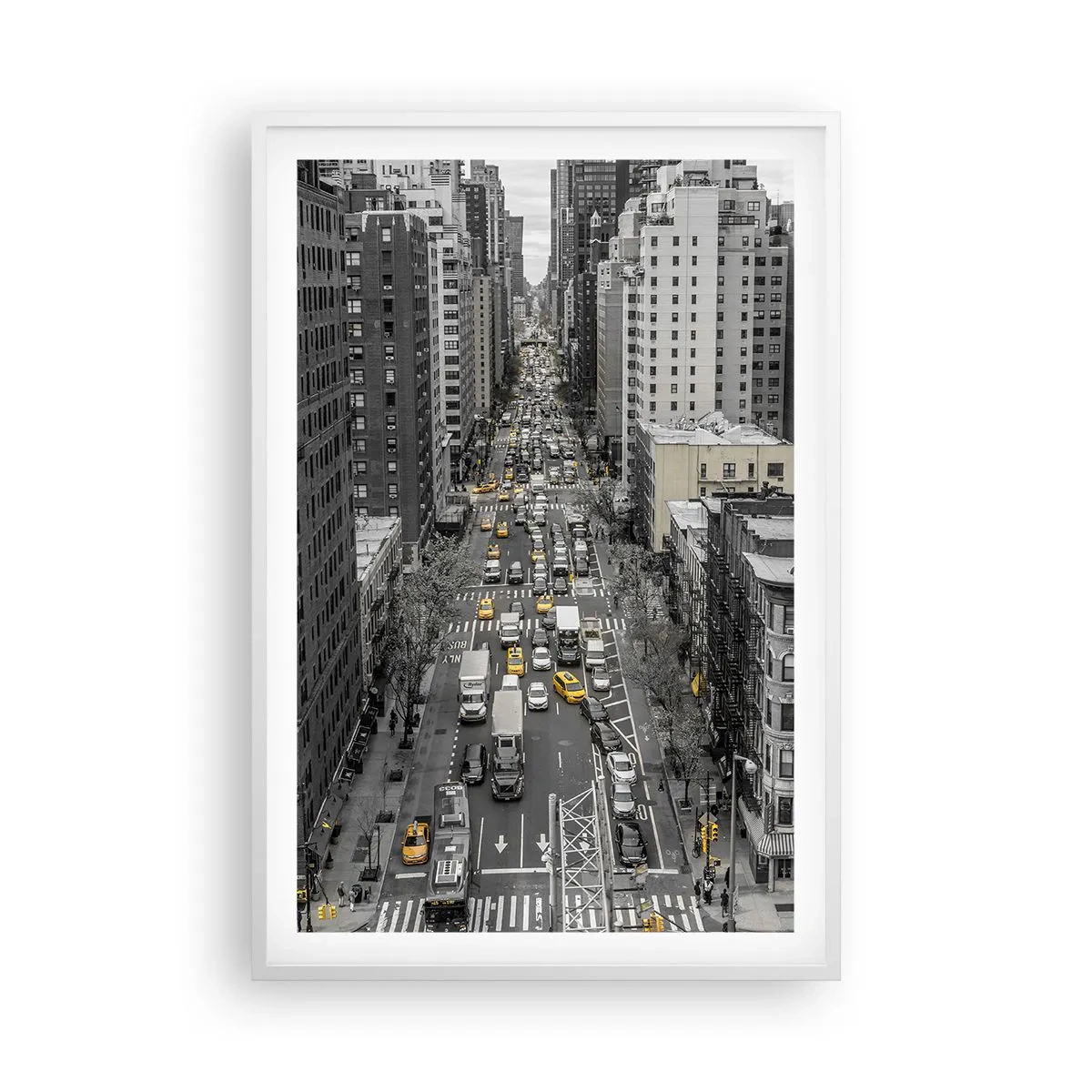 Affiche dans un cadre blanc - Poster - La vie new-yorkaise - 61x91 cm