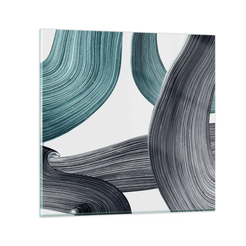 Impression sur verre - Image sur verre - Sentiers émeraude et noirs - 40x40 cm