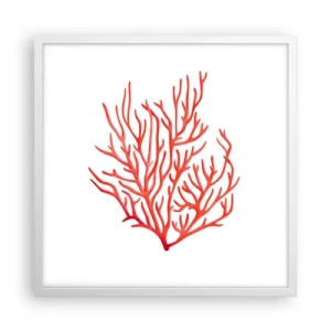 Affiche dans un cadre blanc - Poster - Filigrane de corail - 50x50 cm