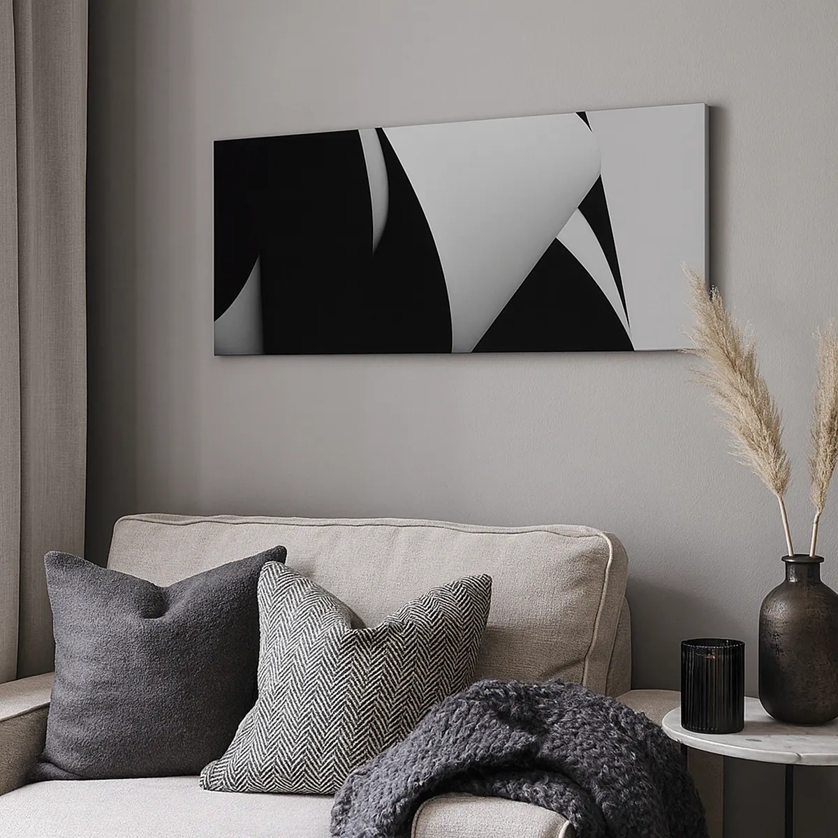 Impression sur toile - Image sur toile - Plans de lumière venus des profondeurs de l'ombre - 30x30 cm