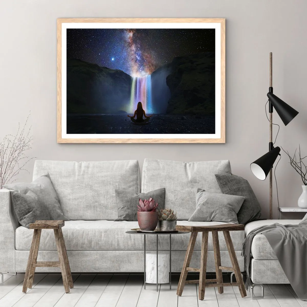 Affiche dans un chêne clair - Poster - Harmonie absolue - 100x70 cm