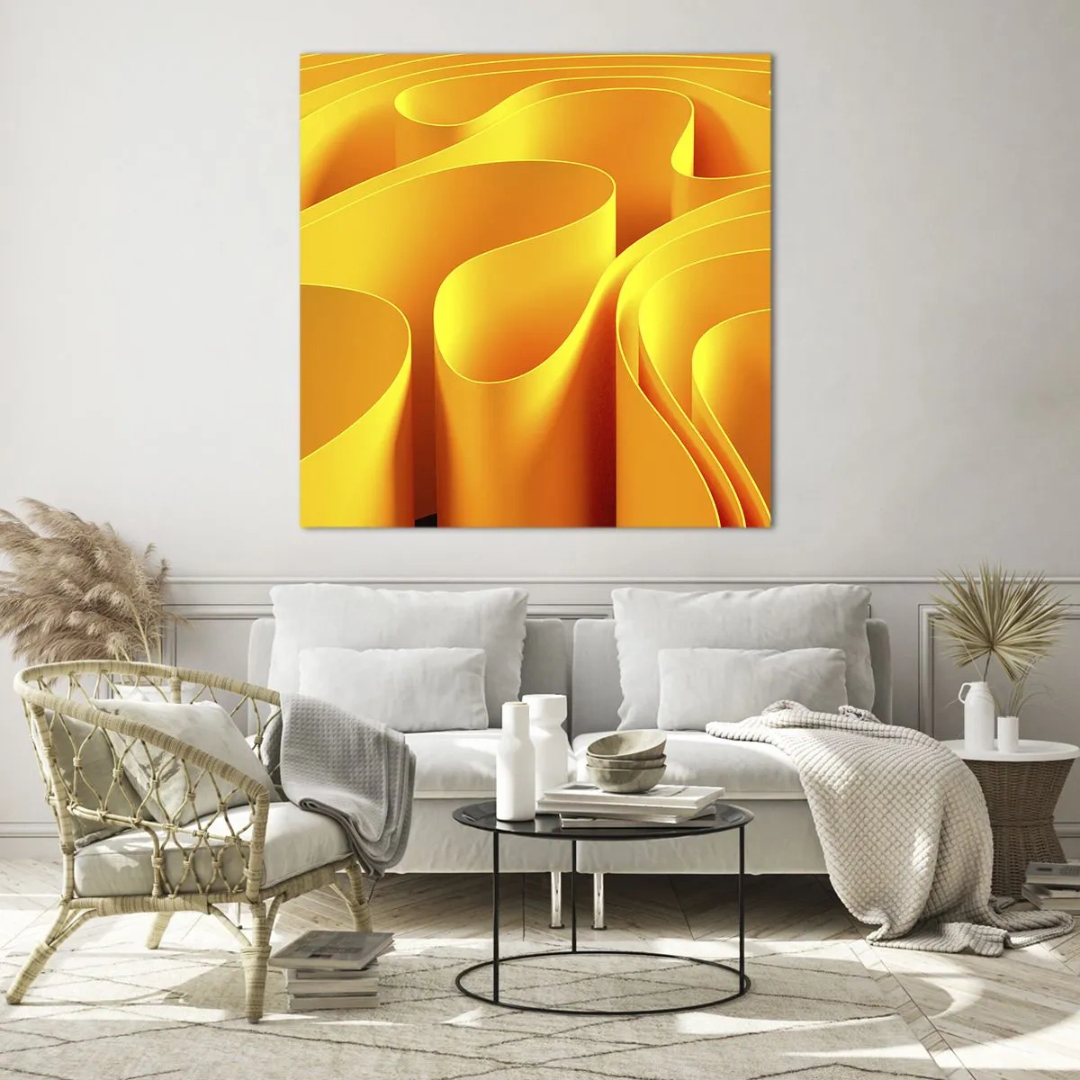 Impression sur verre - Image sur verre - Comme les vagues du soleil - 30x30 cm