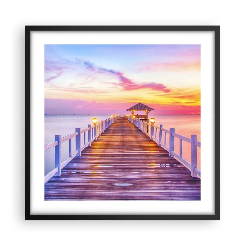 Affiche dans un cadre noir - Poster - Le silence lilas-doré du soir - 50x50 cm