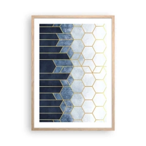 Affiche dans un chêne clair - Poster - Composition en rythme syncopé - 50x70 cm