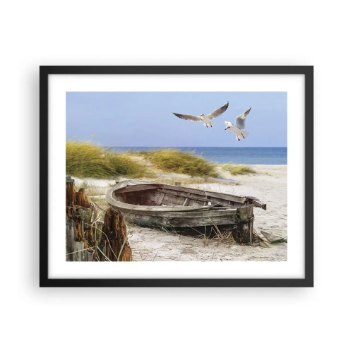 Affiche dans un cadre noir - Poster - Bain de vent - 50x40 cm