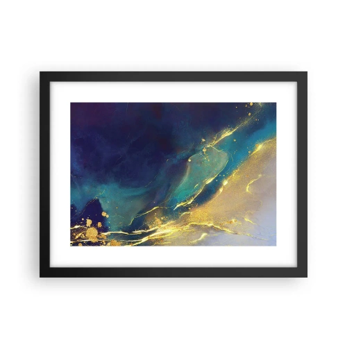 Affiche dans un cadre noir - Poster - Coulée d'or - 40x30 cm