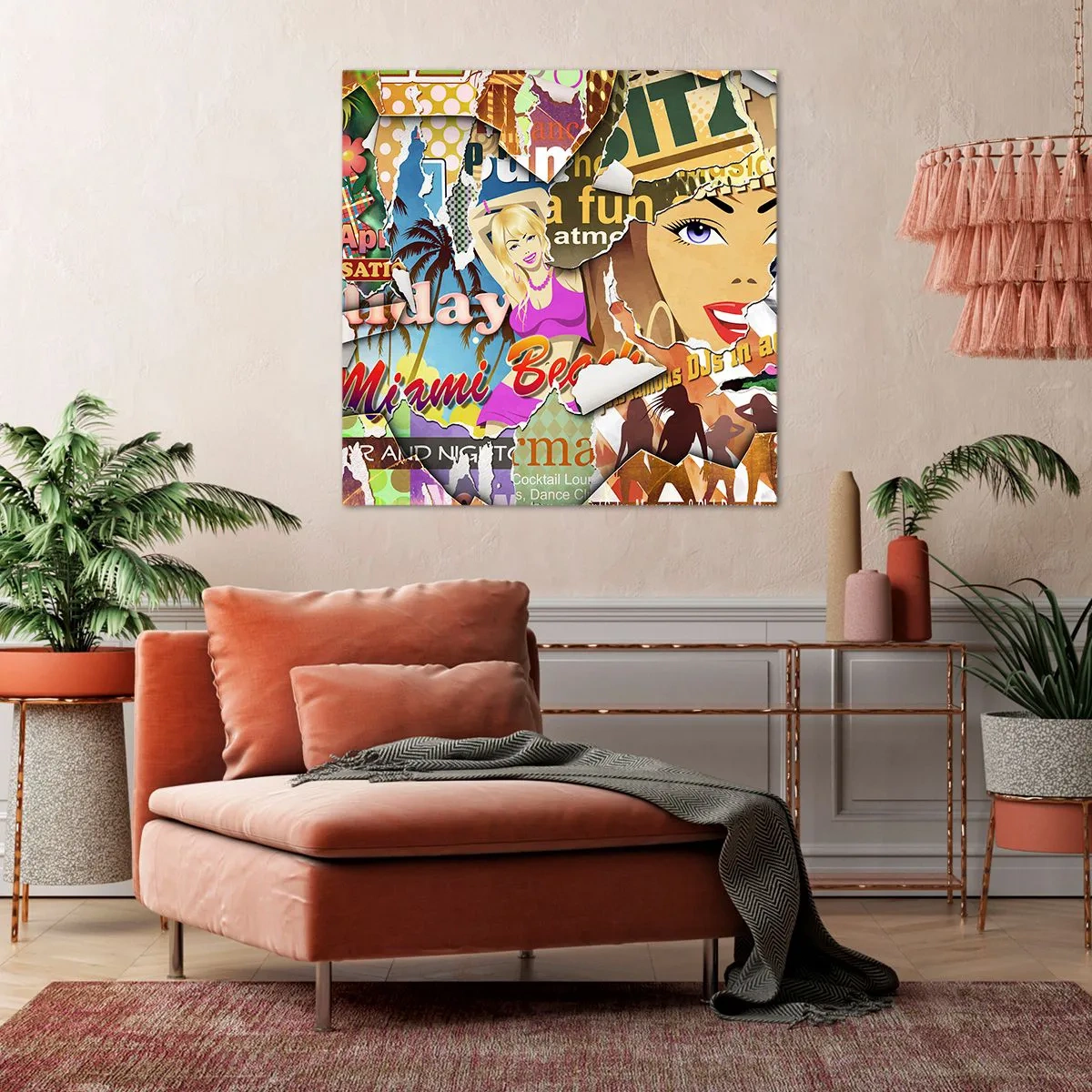 Impression sur toile - Image sur toile - Souvenirs de vacances - 70x70 cm