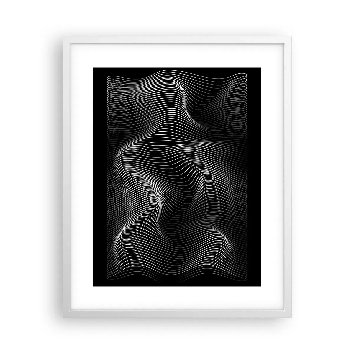 Affiche dans un cadre blanc - Poster - Danse de lumière dans l'espace - 40x50 cm