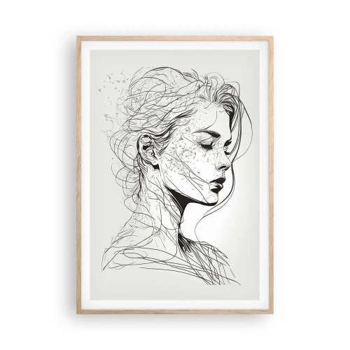 Affiche dans un chêne clair - Poster - Portrait en pensée - 70x100 cm