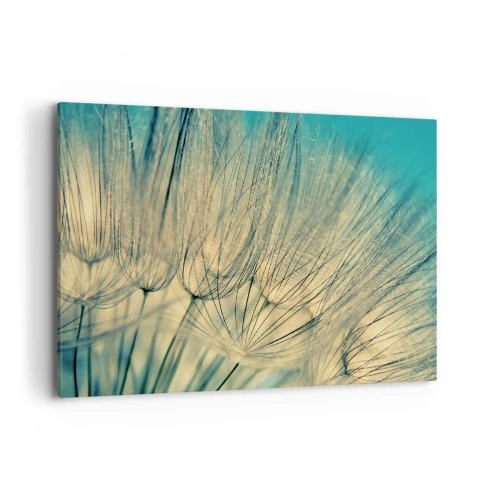 Impression sur toile - Image sur toile - Macrophotographie de pissenlits en plein jour - 100x70cm - En attente du vent - Décoration murale moderne pour le salon et la chambre ARTTOR