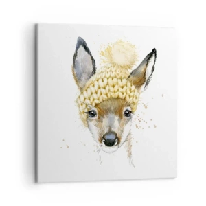 Impression sur toile - Image sur toile - Pour l'hiver dans la forêt enneigée - 50x50 cm