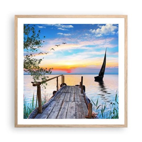 Affiche dans un chêne clair - Poster - Bonsoir! - 60x60 cm