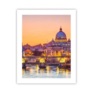 Affiche - Poster - Coucher de soleil sur la ville éternelle - 40x50 cm