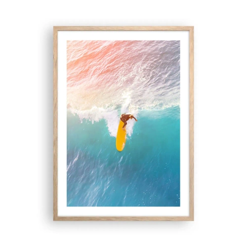 Affiche dans un chêne clair - Poster - Le cavalier de l'océan - 50x70 cm