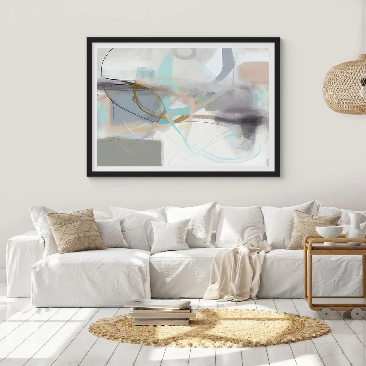 Affiche dans un cadre noir - Poster - Abstraction brumeuse - 40x30 cm