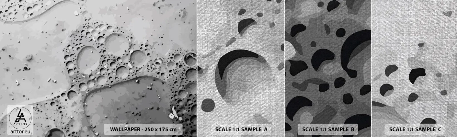 Échantillon de Papier Peint Premium Canvas - Sentier de mousse - Composition, Morceau, Graphique - 100x30 cm