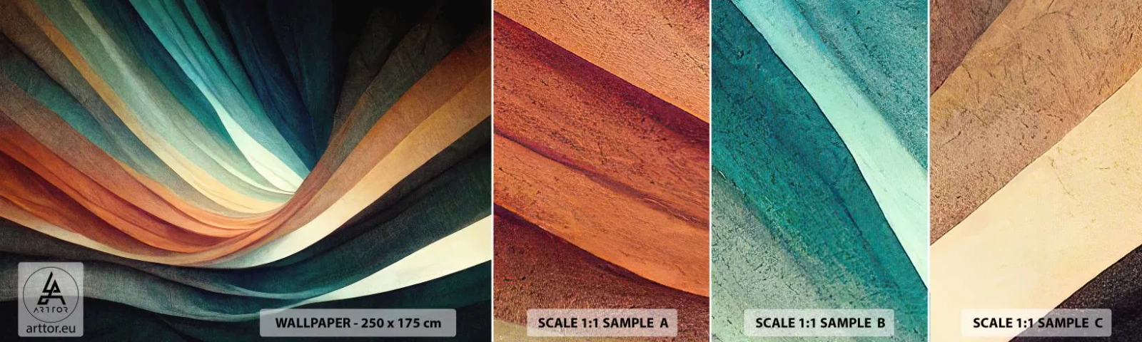 Échantillon De Papier Peint Standard Eco - Tissé à partir de couleurs - Morceau, Abstraction, Lignes - 100x30 cm