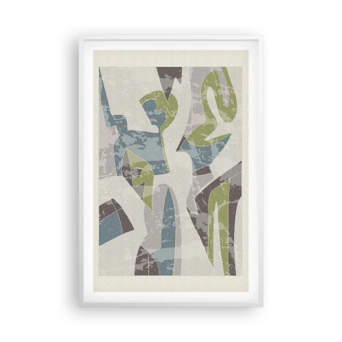 Affiche dans un cadre blanc - Poster - Composition derrière la vitre - 61x91 cm