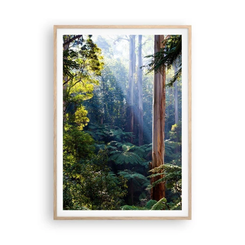 Affiche dans un chêne clair - Poster - Fable de la forêt - 70x100 cm