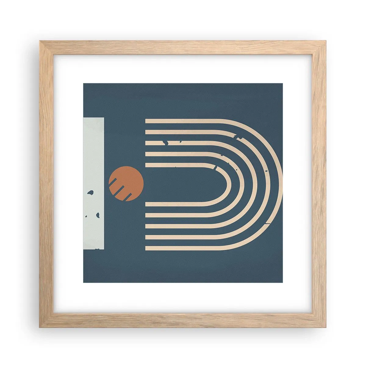 Affiche dans un chêne clair - Poster - Géométrie sur la grenade - 30x30 cm