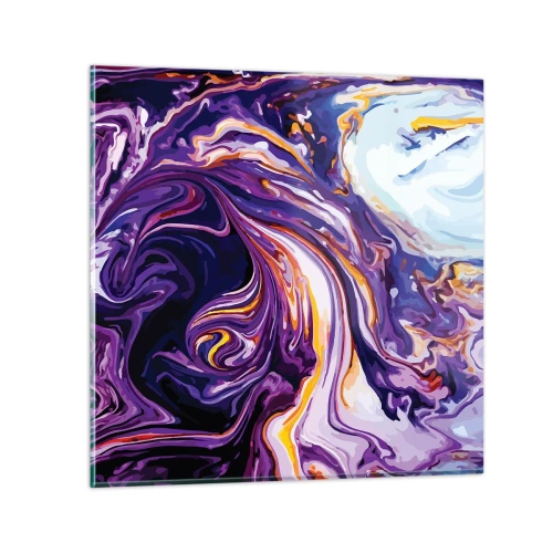 Impression sur verre - Image sur verre - La courbure de l'espace en violet - 30x30 cm