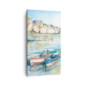 Impression sur toile - Image sur toile - Paysage dans l'azur - 45x80 cm