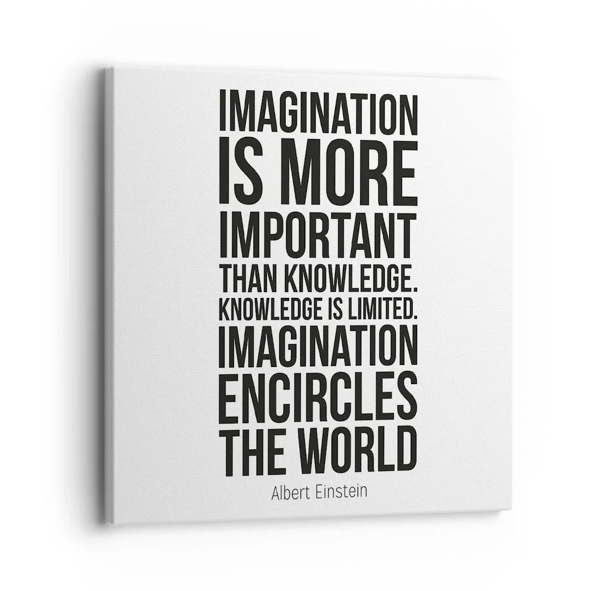 Impression sur toile - Image sur toile - Einstein sur le pouvoir de l'imagination - 30x30 cm