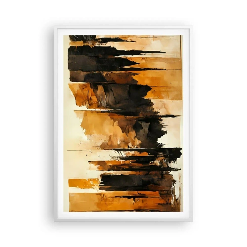Affiche dans un cadre blanc - Poster - Harmonie de noir et d'or - 70x100 cm