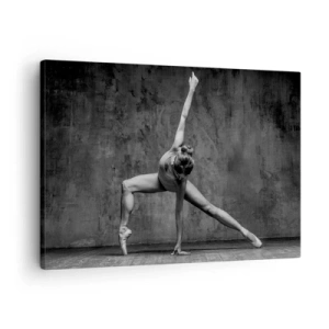 Impression sur toile - Image sur toile - Une danseuse dans une pose artistique contre un mur brut - 70x50cm - Balance idéale - Décoration murale moderne pour le salon et la chambre ARTTOR