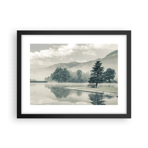 Affiche dans un cadre noir - Poster - Le lac dort encore - 40x30 cm