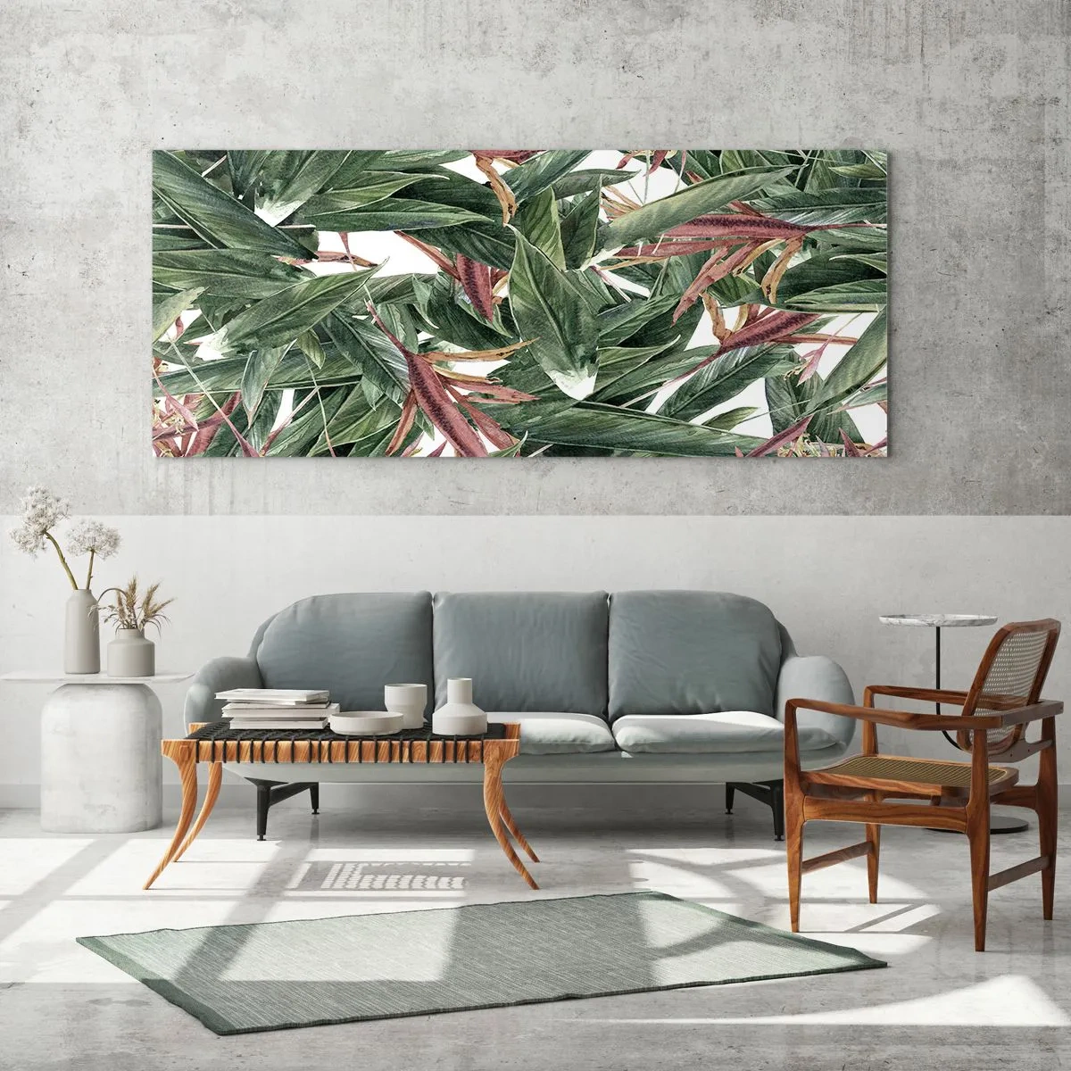 Impression sur verre - Image sur verre - Arbuste émeraude-lilas - 100x40 cm