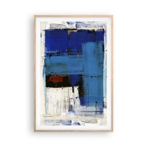 Affiche dans un chêne clair - Poster - Secret de bleu - 61x91 cm