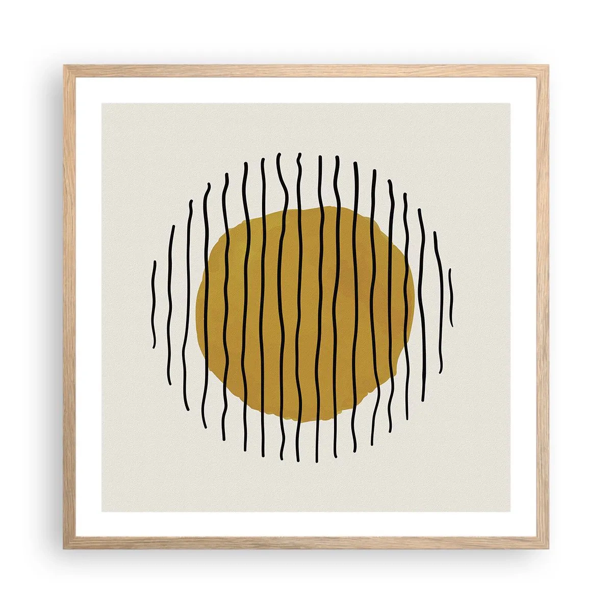 Affiche dans un chêne clair - Poster - Abstraction tremblante de chaleur - 60x60 cm