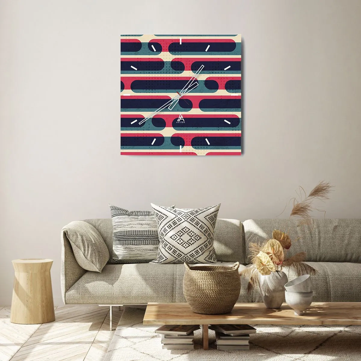 Horloge murale - Pendule murale - En profondeur et sur l'avant - 30x30 cm