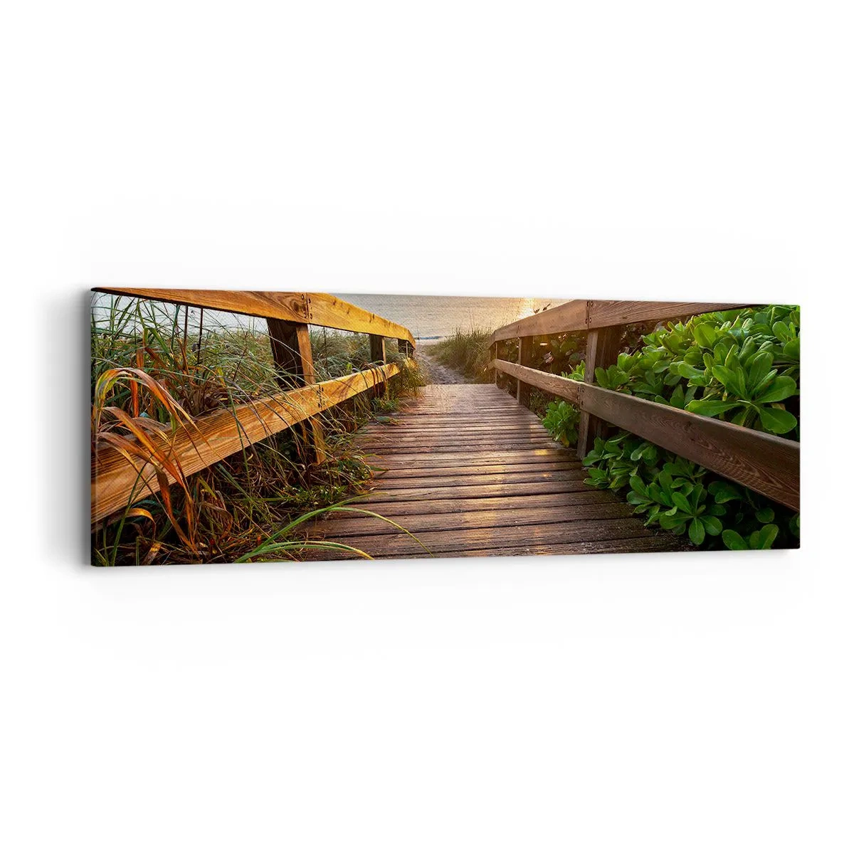 Impression sur toile - Image sur toile - Tout droit vers le rivage - 90x30 cm