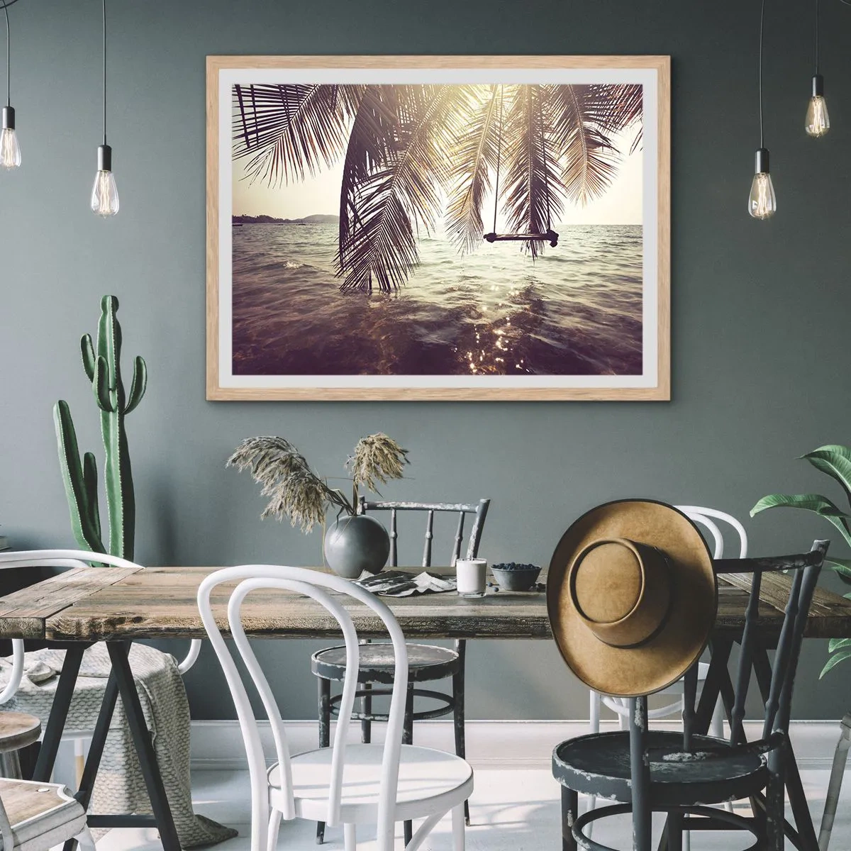 Affiche dans un chêne clair - Poster - Vous pouvez vous balancer dans les nuages ​​à volonté - 50x40 cm