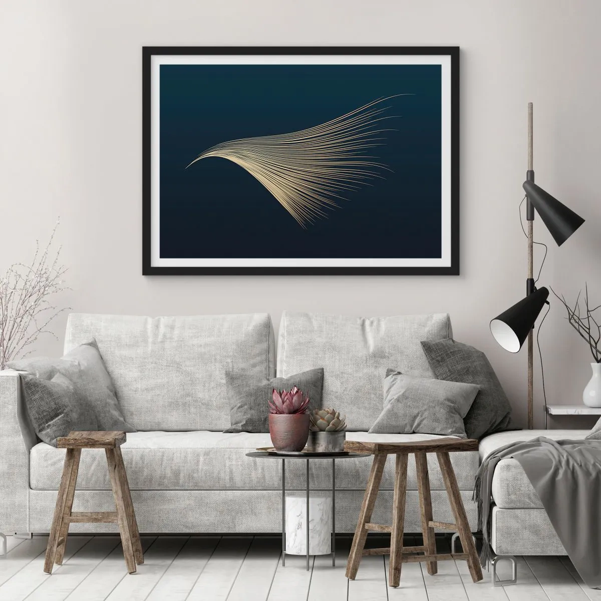 Affiche dans un cadre noir - Poster - Comme les cheveux d'un ange - 50x40 cm