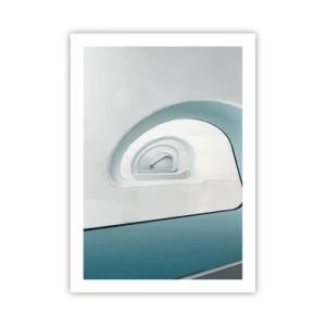 Affiche - Poster - Lignes courbes modernes et structures architecturales aux couleurs vives - 50x70cm - Au profondeur du bleu - Décoration murale moderne pour le salon et la chambre ARTTOR