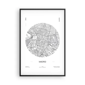 Affiche dans un cadre noir - Poster - Anatomie de Madrid - 61x91 cm
