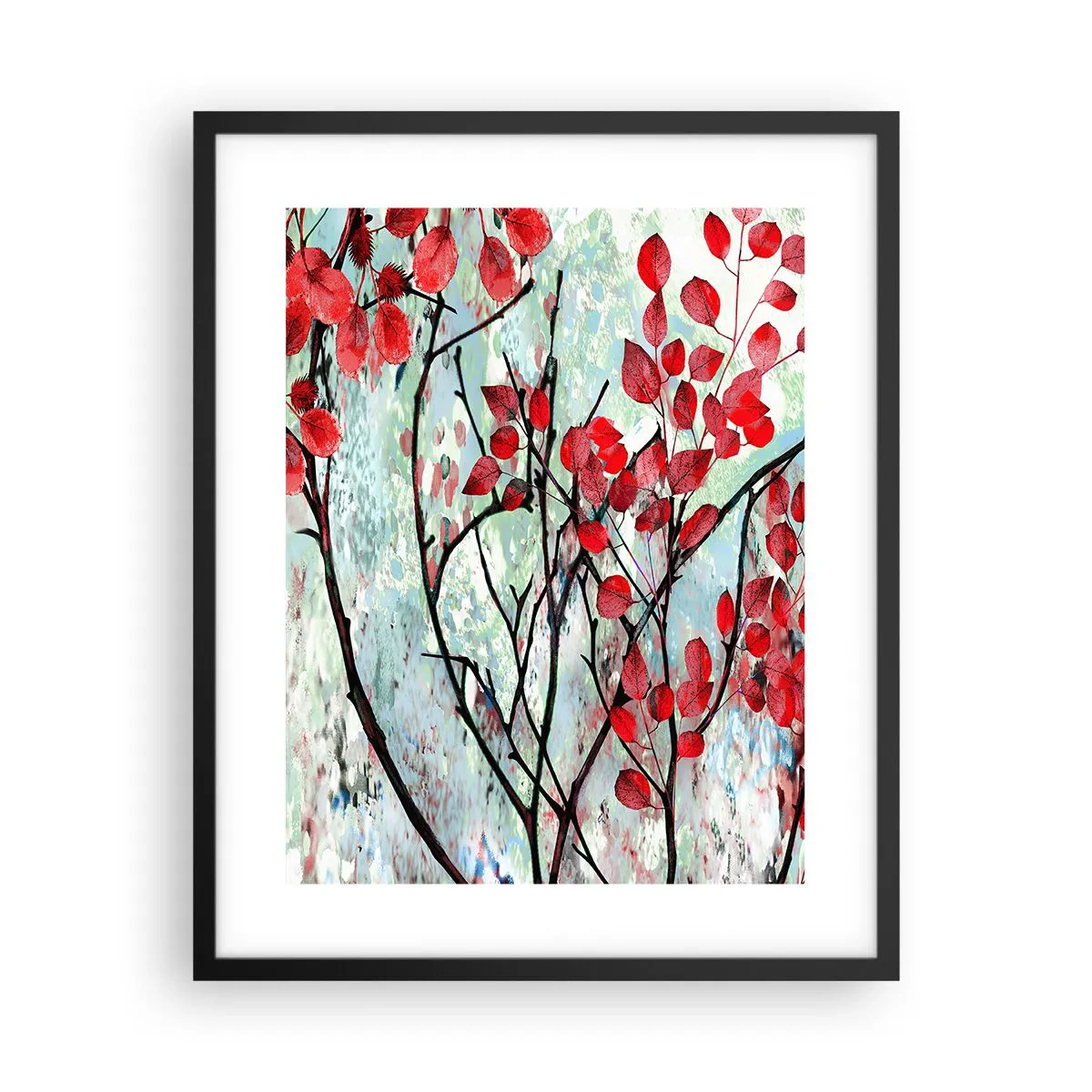 Affiche dans un cadre noir - Poster - Arbre en écarlate - 40x50 cm
