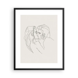 Affiche dans un cadre noir - Poster - Enlacé de sentiment - 40x50 cm