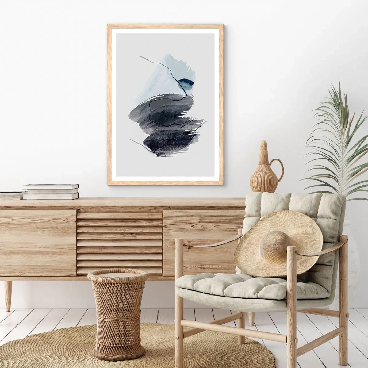 Affiche dans un chêne clair - Poster - Intensité et mouvement - 50x70 cm