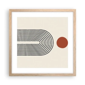 Affiche dans un chêne clair - Poster - Le magnétisme des formes et des couleurs - 40x40 cm