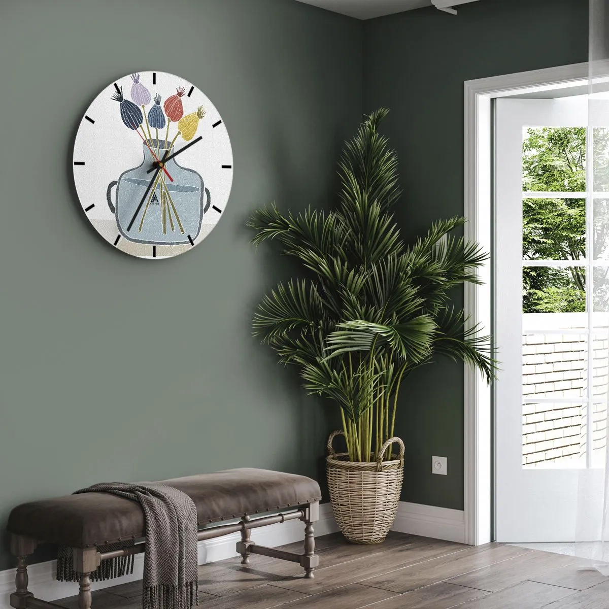 Horloge murale - Pendule murale - Comme s'il avait semé des graines de pavot - 40x40 cm